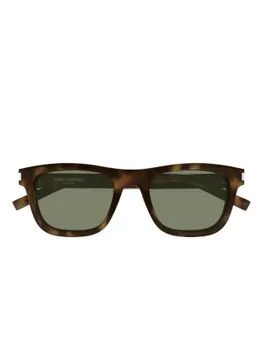 Солнцезащитные очки с гравировкой логотипа Saint Laurent Eyewear, коричневый