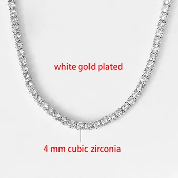 Сексуальное колье Iced Out, теннисная цепочка, ожерелье для женщин, роскошный кубический циркон, кристалл, короткие аксессуары для шеи в стиле хип-хоп, ювелирные изделия OHN016 chain lenght 33cm