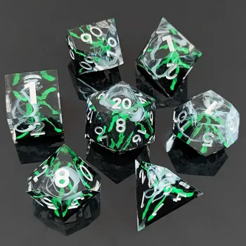 7 шт./компл. DND, смола, многогранные кубики вулкана, набор для ролевых настольных игр, игрушки синий