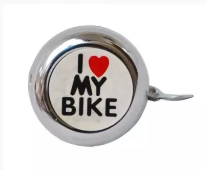 Звонок велосипедный NUVO I Love My Bike, алюминий, D55 мм, серебристый, D-4544