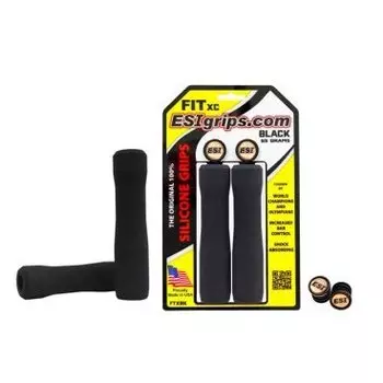 Грипсы велосипедные ESI Fit XC, 130 мм, силикон, черный, FTXBK