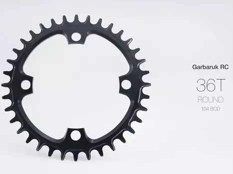 Звезда передняя Garbaruk 104 BCD Round 36T, черный, 5907441517089