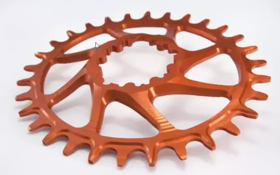 Звезда передняя велосипедная Garbaruk SRAM GXP Round (BOOST), 32T, Оранжевый, 5907441528801