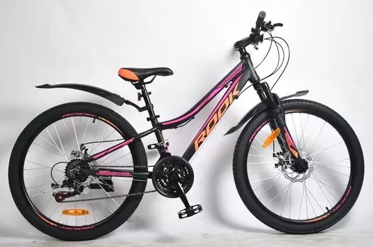 Женский велосипед Rook MА260DW 26" (Рама: one size (Рост: 150-180 см), Цвет: чёрный/розовый)