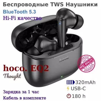 Наушники TWS Hoco Thought EQ2, черный (Thought EQ2)