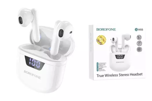 Беспроводная гарнитура Borofone BW05 Pure, белый (80453)