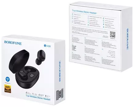 Беспроводная гарнитура Borofone BW06 Manner, черный (BW06 Manner)