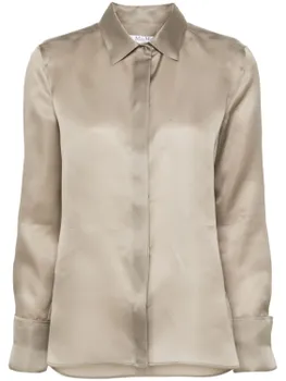 Шелковая рубашка Nola Max Mara, зеленый