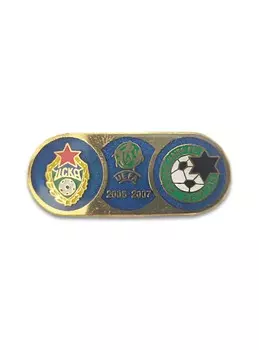 Коллекционный значок Кубок УЕФА 2006-2007 ПФК ЦСКА-Маккаби, цвет синий