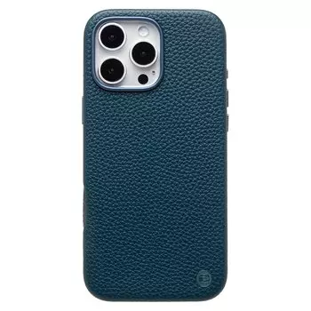 Чехол-накладка Cellis SM030 SafeMag для смартфона Apple iPhone 16 Pro Max, натуральная кожа (зернистая), темно-синий (237482)