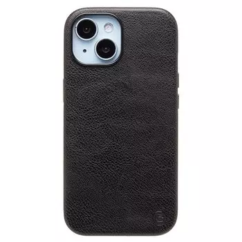 Чехол-накладка Cellis SM031 SafeMag для смартфона Apple iPhone 15, натуральная кожа, черный (237490)