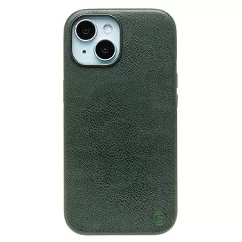 Чехол-накладка Cellis SM031 SafeMag для смартфона Apple iPhone 15, натуральная кожа, темно-зеленый (237491)
