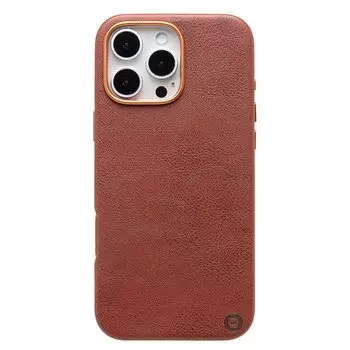 Чехол-накладка Cellis SM031 SafeMag для смартфона Apple iPhone 16 Pro Max, натуральная кожа, коричневый (237507)