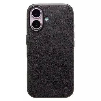 Чехол-накладка Cellis SM031 SafeMag для смартфона Apple iPhone 16, натуральная кожа, черный (237499)