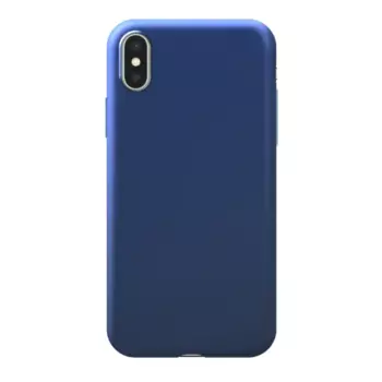 Чехол-накладка Deppa Case Silk для смартфона Apple iPhone XS Max, полиуретан, синий (89037)