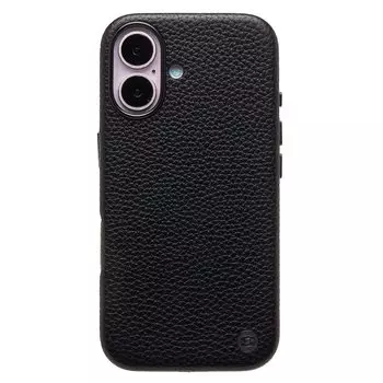 Чехол-накладка Cellis SM030 SafeMag для смартфона Apple iPhone 16, натуральная кожа (зернистая), черный (237475)