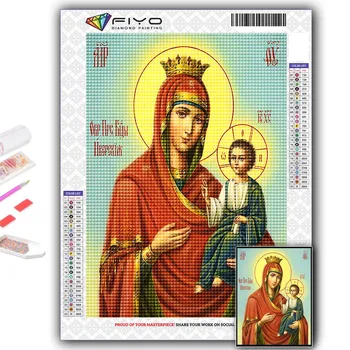Набор для вышивки крестом DIY Алмазная вышивка Религия Алмазная картина Домашний декор Full Round 20X30CM