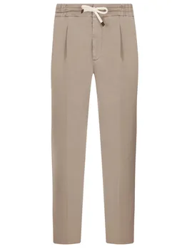 Брюки хлопковые на кулиске BRUNELLO CUCINELLI