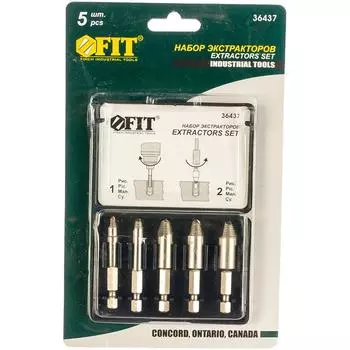 Экстракторы для болтов и шпилек усиленные Fit Профи 36437, HSS сталь, 5шт