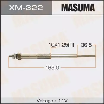 Свеча накаливания "Masuma" PM-168.11V /4M41 DI (1/10/100)