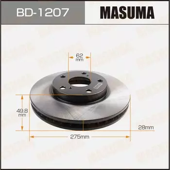 Тормозной диск Masuma, арт. BD-1207