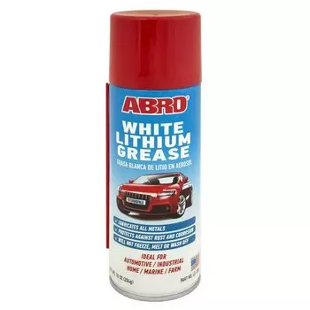Смазка аэрозольная ABRO White Lithium Grease, многоцелевая, литиевая, баллон 284г, арт. LG-380