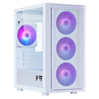 Корпус HAFF Flash, mATX, Mini-Tower, USB 3.0, RGB подсветка, белый, без БП (Flash)