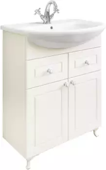 Тумба с раковиной белый матовый 60 см Sanflor Софи C0002223 + 4620008192475
