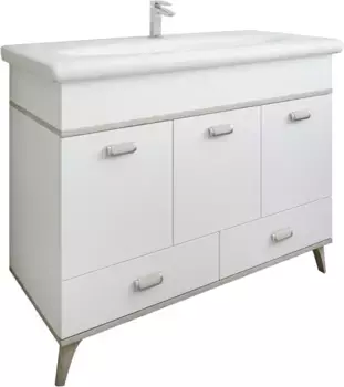 Тумба с раковиной белый матовый/орегон 105,5 см Sanflor Бруно C02728 + 4630055550425