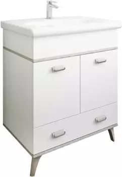 Тумба с раковиной белый матовый/орегон 70,5 см Sanflor Бруно C03661 + 4630055556205