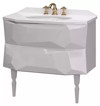 Тумба с раковиной белый глянец 90 см Aima Design Crystal У40387