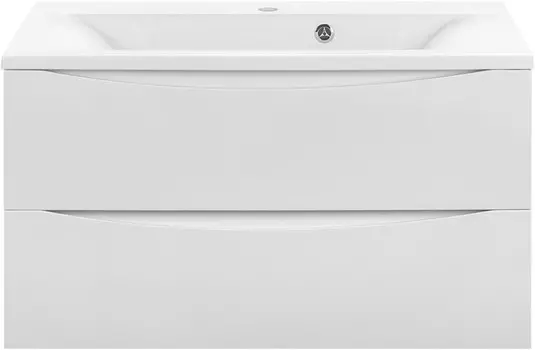 Тумба с раковиной белый глянец 90 см Vincea Mia VMC-2MA900GW + VCB-3M900W