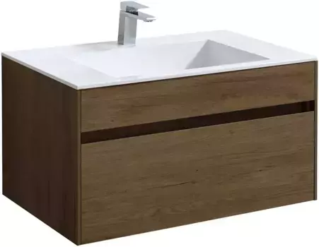 Тумба с раковиной дуб табачный 80 см Vincea Chiara VMC-2C800TO + VCB-13800W