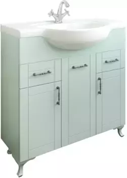 Тумба с раковиной мятный матовый 87,5 см Sanflor Глория C000005712 + 1.WH11.0.265