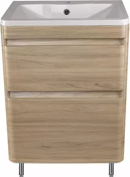 Тумба с раковиной ясень перламутр 60 см Style Line Атлантика СС-00002216 + СС-00002203