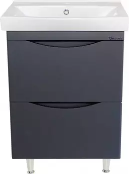 Тумба с раковиной серебро 60,5 см Bellezza Санриса 4630109660360 + 4690311076861