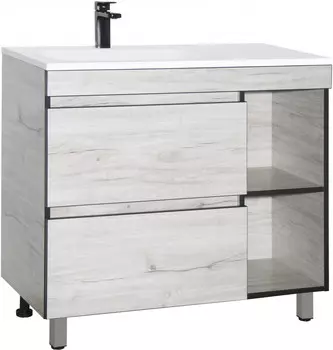 Тумба с раковиной соната/черный 89,8 см Style Line Берлин СС-00002249 + СС-00002252