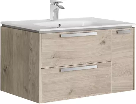 Тумба с раковиной светлый дуб 80 см Roca Lago 857296444 + 32799C000