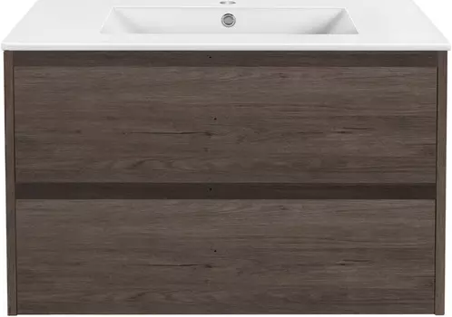 Тумба с раковиной темный дуб 81,5 см Vincea Gio VMC-2G800RO + VBS-13980