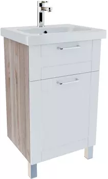 Тумба с раковиной белый глянец/дерево 50,5 см IDDIS Sena New NSE50W1i95K