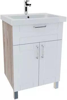 Тумба с раковиной белый глянец/дерево 60,5 см IDDIS Sena New NSE60W2i95K