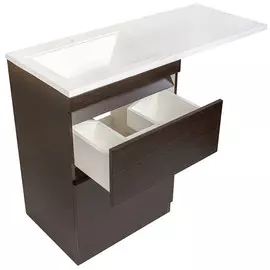 Тумба с раковиной венге 120 см Style Line Даллас СС-00000424 + СС-00000367