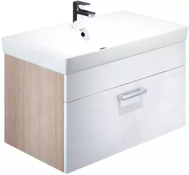 Тумба с раковиной белый глянец/дерево 80 см IDDIS Mirro MIR80W0i95K