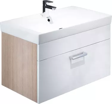 Тумба с раковиной белый глянец/дерево 80 см IDDIS Mirro MIR80W2i95K
