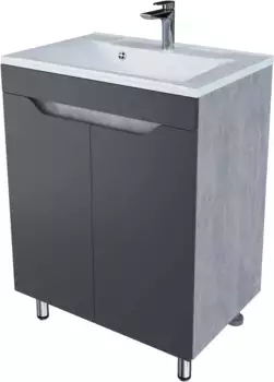 Тумба серый матовый/цемент 63,8 см Stella Polar Абигель SP-00001079