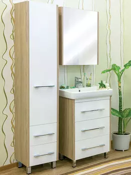 Тумба швейцарский вяз/белый глянец 56,2 см Sanflor Ларго C0002107
