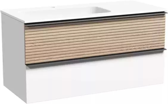 Тумба светлый дуб/белый матовый 99,5 см Sancos Delta DL100LW