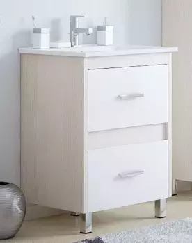 Тумба с раковиной белый глянец/лайн 66 см Corozo Верона SETSD-00000310/SD-00000391