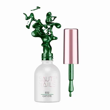 Гибридный лак для ногтей SAUTE NAILS Cat Eye Effect E02 - 8 мл