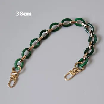 DIY новая модная женская сумка аксессуар милая цепочка бежевый зеленый белый желтый полимерный роскошный ремень женский клатч цепочка на плечо кошелек 38CM бежевый